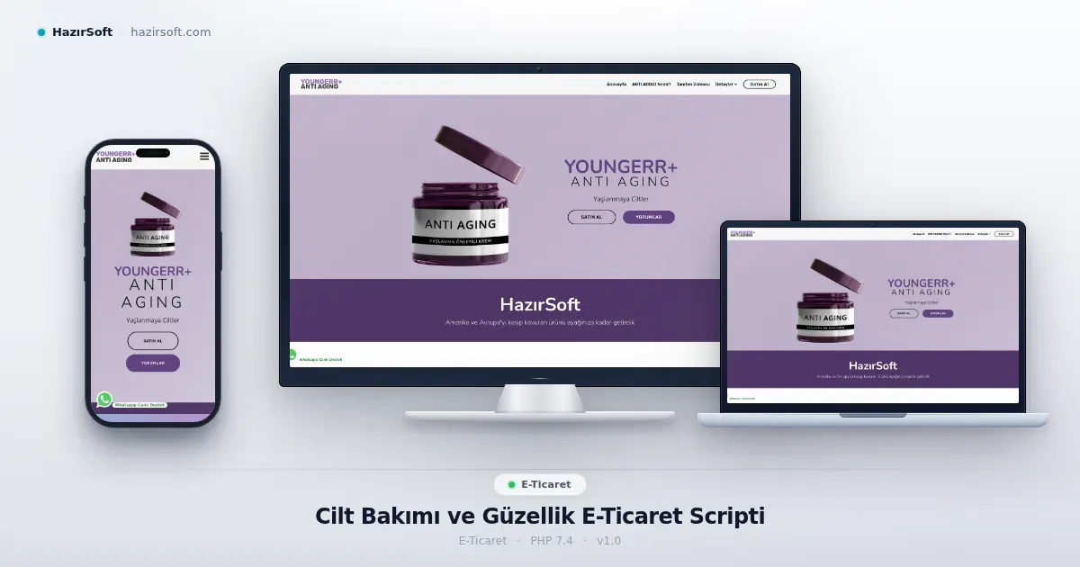 Cilt Bakımı ve Güzellik E-Ticaret Scripti