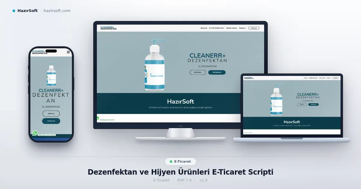 Dezenfektan ve Hijyen Ürünleri E-Ticaret Scripti
