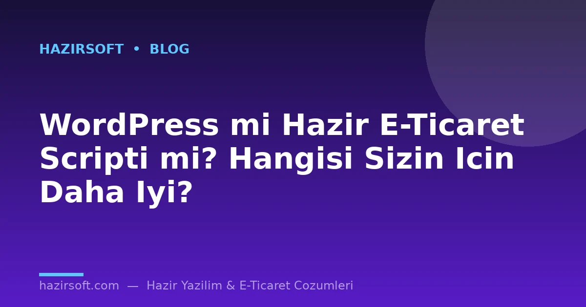 WordPress mi Hazir E-Ticaret Scripti mi? Hangisi Sizin Icin Daha Iyi?