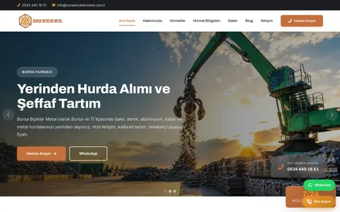 Bıyıklar Metal — Dienstleistungswebsite mit Schwerpunkt auf lokaler SEO Screenshot