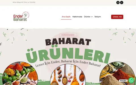 Ender Baharat — Produktkatalog und Website für Online-Bestellungen Screenshot