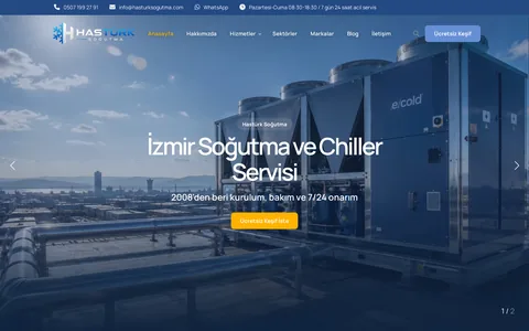 Hastürk Soğutma — Website für ein Serviceunternehmen Screenshot