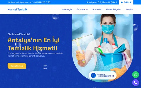 Kumsal Temizlik — Dienstleistungswebsite mit Angebotsformular Screenshot