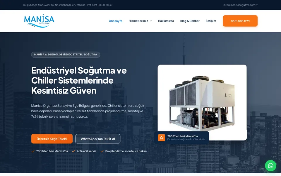 Manisa Soğutma — Kurumsal web sitesi